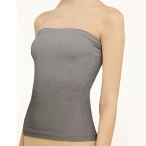 Wolford Fading Shine Sleeveless Shirt Tube Top Stretch Silver Size Small NWT